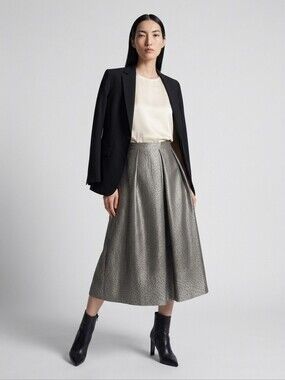 Caractere Silver Lined Midi Skirt - Size 6 NWT